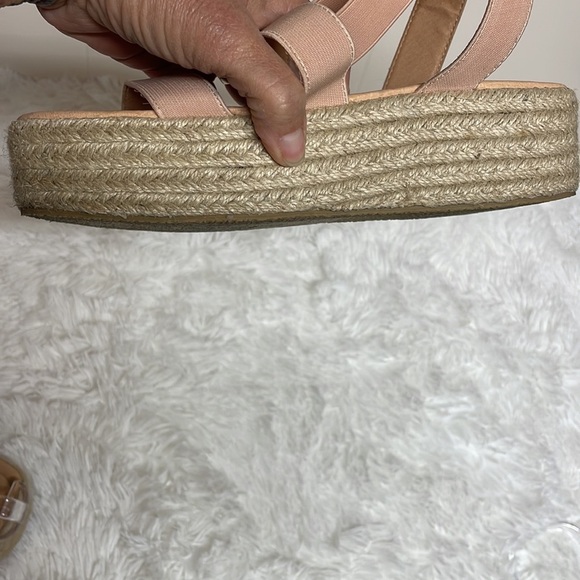 Lulus Wedged Sandals Sz 8.5 Pale Pink with braided Wedge - Picture 8 of 8